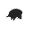 Black silhouette of echidna or Australian hedgehog, vector illustration isolated on white background.