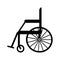 Black silhouette of empty wheelchair in the hospital. Transport for handicapped in case of illness, or disability