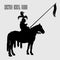 black silhouette Equestrian medieval knight