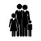 Black silhouette of family nucleus