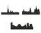 Black silhouette of famous cities