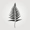 Black Silhouette Of Fern Leaf: Simplified Structure In Whistlerian Style