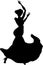 Black silhouette flamenco dancer