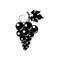 Black silhouette of grapes. Vector illustration
