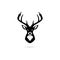 Black Silhouette head deer, Deer head icon or logo