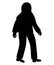 Black silhouette of a hijabi woman standing, Muslim and Islamic female