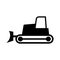 Black silhouette icon design of bulldozer