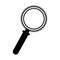 Black silhouette magnifying glass with base