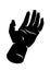 Black silhouette of a male open hand palm up