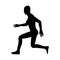 A black Silhouette of a man running.Sport.Runner.Stalking men.Vector illustration