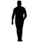 Black silhouette man standing, people on white background