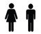 Black silhouette man and woman vector - wc toilet icons
