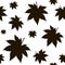 Black silhouette maple leaves. Seamless pattern.