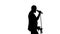 Black silhouette of a microphone and vigorously