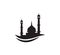 black silhouette mosque sign logo symbol design