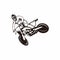 Black silhouette motocross dirtbike illustration design vector