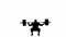 Black silhouette of muscular man squatting with heavy barbell. Bodybuilder doing exercises for buttock, thigh