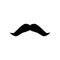 Black silhouette mustache facial hair style, the hungarian moustache, decorative fake whisker vector isolated element
