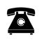 Black silhouette old telephone vector