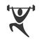 Black silhouette pictogram man weightlifting icon