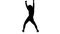 Black silhouette of professionally dancing girl in