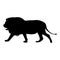 Black silhouette of running lion on white background vector illustration