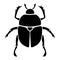 Black silhouette of a scarab beetle. Vector illustration.