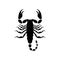 Black silhouette of scorpion. Dangerous venomous arachnid with large claws