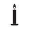 Black Silhouette of a Single Candle