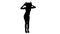 Black silhouette in slow motion dancing