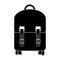 Black silhouette suitcase with wheels and handle