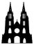 Black Silhouette of Symbol of Amiens - The Cathedral Basilica of Our Lady
