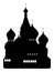 Black Silhouette of Symbol of Moscow - Saint Basil`s Cathedral