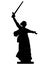 Black Silhouette of Symbol of Volgograd - The Motherland Calls