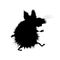Black silhouette terrible beast. Werewolf silhouette ancient mythology fantasy. Vector illustration