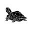 Black silhouette of tortoise. Illustration of turtle.