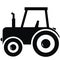 Black silhouette of tractor, simple vector illustration