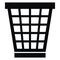 Black silhouette of trash can, vector icon