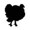 Black silhouette of a Turkey.