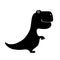 Black silhouette tyrannosaurus dinosaur. Flat design for poster or t-shirt. Vector illustration