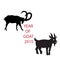 Black silhouette vector goat icon for logo