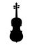 Black silhouette violin musical instrument vector