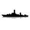 Black silhouette warship