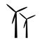 Black silhouette windmill alternative and renewable energy icon