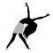 Black silhouette of a woman dancing