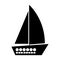 black silhouette yacht flat icon