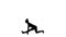 Black silhouette of young woman in sportswear doing yoga, stretching the body. Workout, fitness for women, aerobics