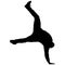 Black Silhouettes breakdancer on a white background