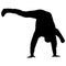 Black Silhouettes breakdancer on a white background