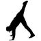 Black Silhouettes breakdancer on a white background